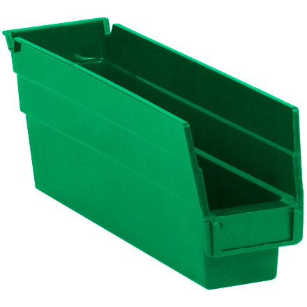 11 <span class='fraction'>5/8</span> x 2 <span class='fraction'>3/4</span> x 4" Green Plastic Shelf Bin Boxes