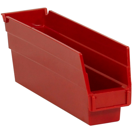 11 <span class='fraction'>5/8</span> x 2 <span class='fraction'>3/4</span> x 4" Red Plastic Shelf Bin Boxes