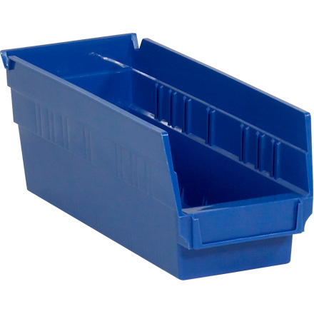 11 <span class='fraction'>5/8</span> x 4 <span class='fraction'>1/8</span> x 4" Blue Plastic Shelf Bin Boxes