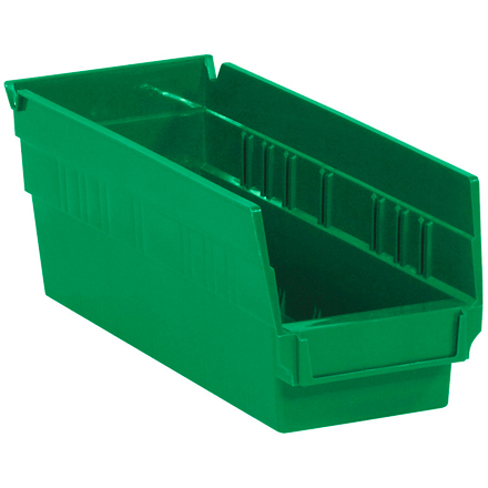 11 <span class='fraction'>5/8</span> x 4 <span class='fraction'>1/8</span> x 4" Green Plastic Shelf Bin Boxes