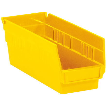 11 <span class='fraction'>5/8</span> x 4 <span class='fraction'>1/8</span> x 4" Yellow Plastic Shelf Bin Boxes