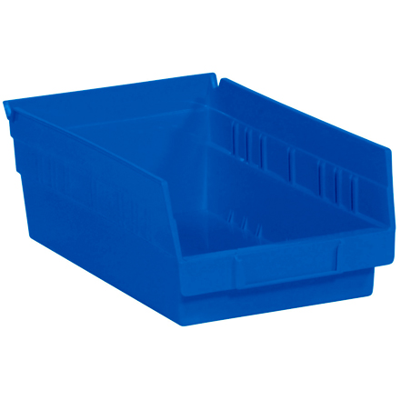 11 <span class='fraction'>5/8</span> x 6 <span class='fraction'>5/8</span> x 4" Blue Plastic Shelf Bin Boxes