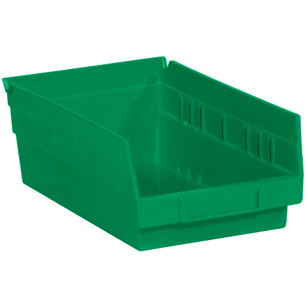 11 <span class='fraction'>5/8</span> x 6 <span class='fraction'>5/8</span> x 4" Green Plastic Shelf Bin Boxes