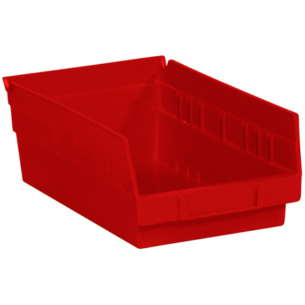 11 <span class='fraction'>5/8</span> x 6 <span class='fraction'>5/8</span> x 4" Red Plastic Shelf Bin Boxes