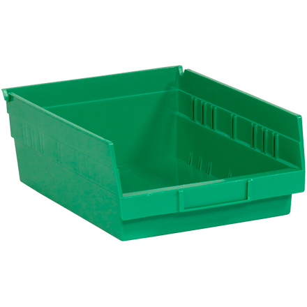 11 <span class='fraction'>5/8</span> x 8 <span class='fraction'>3/8</span> x 4" Green Plastic Shelf Bin Boxes