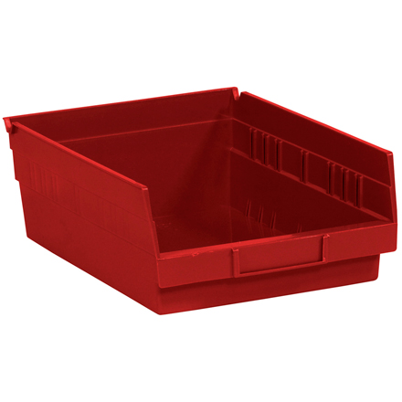 11 <span class='fraction'>5/8</span> x 8 <span class='fraction'>3/8</span> x 4" Red Plastic Shelf Bin Boxes