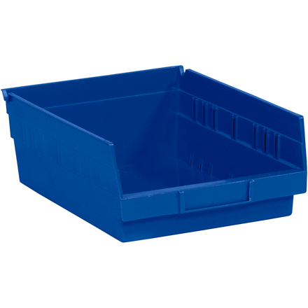 11 <span class='fraction'>5/8</span> x 11 <span class='fraction'>1/8</span> x 4" Blue Plastic Shelf Bin Boxes