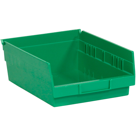 11 <span class='fraction'>5/8</span> x 11 <span class='fraction'>1/8</span> x 4" Green Plastic Shelf Bin Boxes