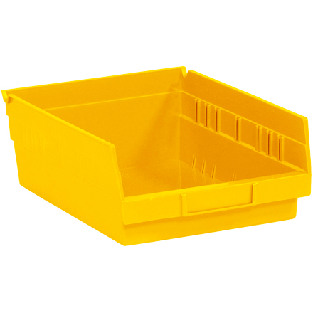 11 <span class='fraction'>5/8</span> x 11 <span class='fraction'>1/8</span> x 4" Yellow Plastic Shelf Bin Boxes