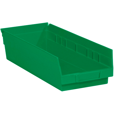 17 <span class='fraction'>7/8</span> x 6 <span class='fraction'>5/8</span> x 4" Green Plastic Shelf Bin Boxes