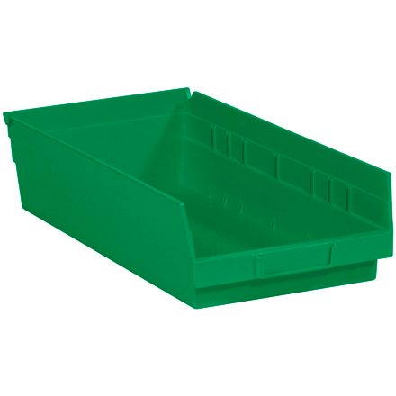 17 <span class='fraction'>7/8</span> x 8 <span class='fraction'>3/8</span> x 4" Green Plastic Shelf Bin Boxes