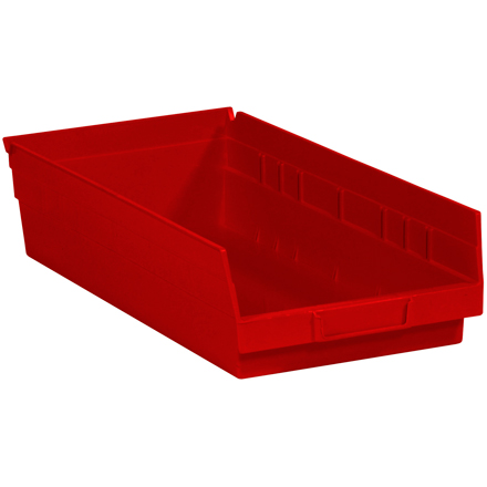 17 <span class='fraction'>7/8</span> x 8 <span class='fraction'>3/8</span> x 4" Red Plastic Shelf Bin Boxes