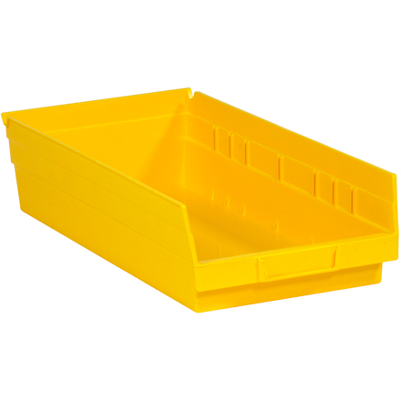 17 <span class='fraction'>7/8</span> x 8 <span class='fraction'>3/8</span> x 4" Yellow Plastic Shelf Bin Boxes