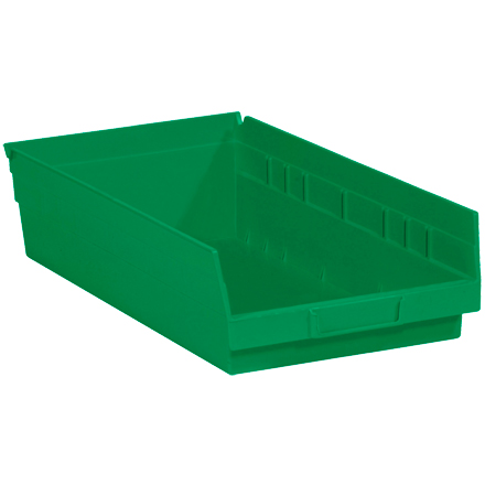 17 <span class='fraction'>7/8</span> x 11 <span class='fraction'>1/8</span> x 4" Green Plastic Shelf Bin Boxes