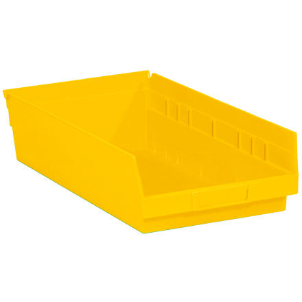 17 <span class='fraction'>7/8</span> x 11 <span class='fraction'>1/8</span> x 4" Yellow Plastic Shelf Bin Boxes