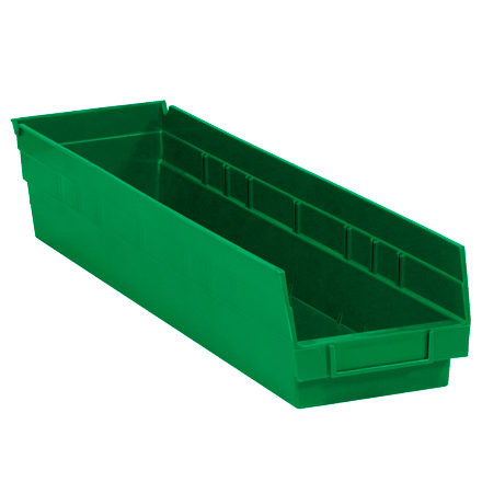 23 <span class='fraction'>5/8</span> x 4 <span class='fraction'>1/8</span> x 4" Green Plastic Shelf Bin Boxes