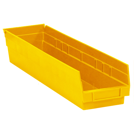 23 <span class='fraction'>5/8</span> x 4 <span class='fraction'>1/8</span> x 4" Yellow Plastic Shelf Bin Boxes