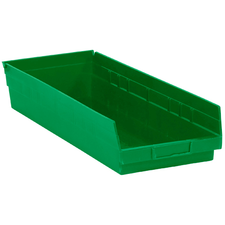 23 <span class='fraction'>5/8</span> x 8 <span class='fraction'>3/8</span> x 4" Green Plastic Shelf Bin Boxes