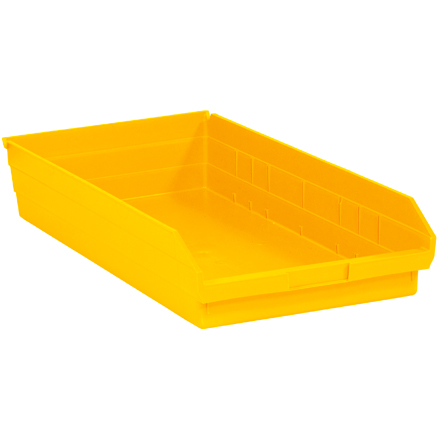 23 <span class='fraction'>5/8</span> x 11 <span class='fraction'>1/8</span> x 4" Yellow Plastic Shelf Bin Boxes