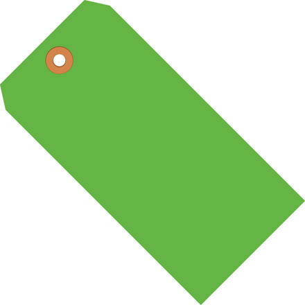 4 <span class='fraction'>1/4</span> x 2 <span class='fraction'>1/8</span>" Fluorescent Green 13 Pt. Shipping Tags
