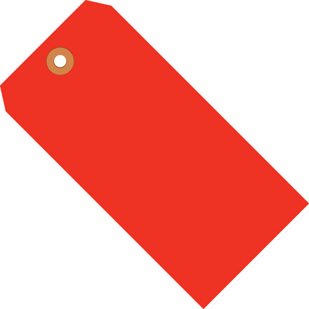 2 <span class='fraction'>3/4</span> x 1 <span class='fraction'>3/8</span>" Fluorescent Red 13 Pt. Shipping Tags