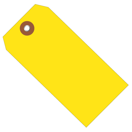 4 <span class='fraction'>3/4</span> x 2 <span class='fraction'>3/8</span>" Yellow Plastic Shipping Tags