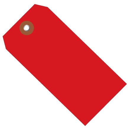6 <span class='fraction'>1/4</span> x 3 <span class='fraction'>1/8</span>" Red Plastic Shipping Tags