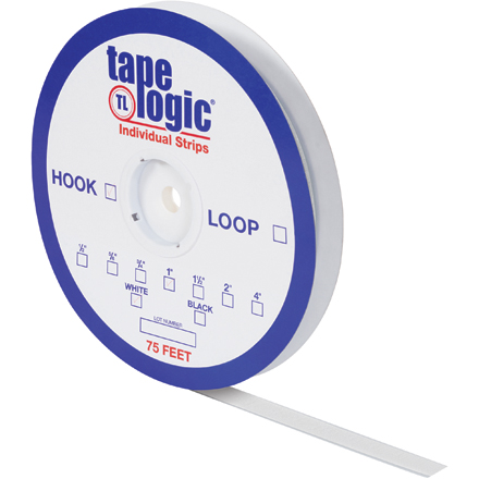 3/4" x 75' White Loop Tape Logic<span class='rtm'>®</span> Individual Tape Strips