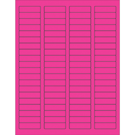 1 <span class='fraction'>3/4</span> x 1/2" Fluorescent Pink Rectangle Laser Labels