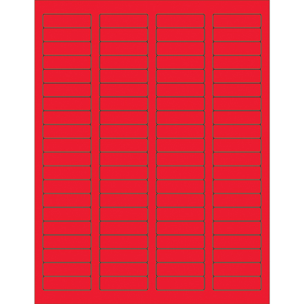 1 <span class='fraction'>3/4</span> x 1/2" Fluorescent Red Rectangle Laser Labels