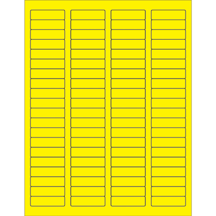 1 <span class='fraction'>3/4</span> x 1/2" Fluorescent Yellow Rectangle Laser Labels