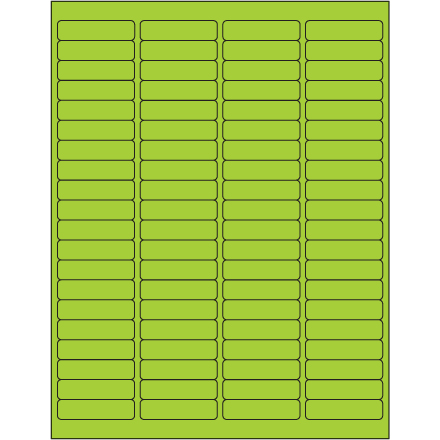 1 <span class='fraction'>15/16</span> x 1/2" Fluorescent Green Rectangle Laser Labels