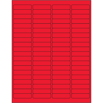 1 <span class='fraction'>15/16</span> x 1/2" Fluorescent Red Rectangle Laser Labels