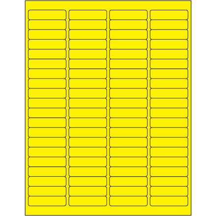 1 <span class='fraction'>15/16</span> x 1/2" Fluorescent Yellow Rectangle Laser Labels