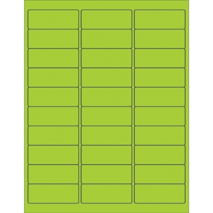2 <span class='fraction'>5/8</span> x 1" Fluorescent Green Rectangle Laser Labels