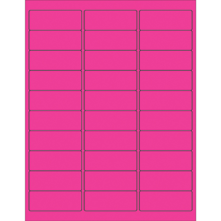 2 <span class='fraction'>5/8</span> x 1" Fluorescent Pink Rectangle Laser Labels