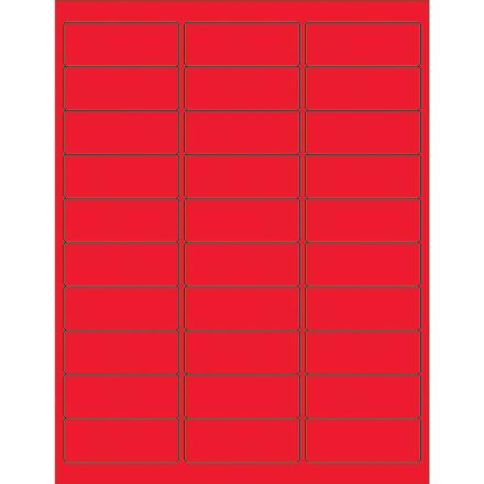 2 <span class='fraction'>5/8</span> x 1" Fluorescent Red Rectangle Laser Labels