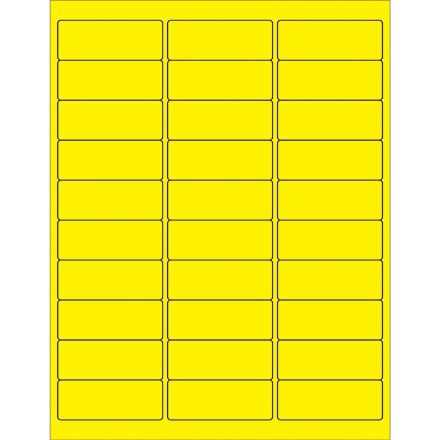2 <span class='fraction'>5/8</span> x 1" Fluorescent Yellow Rectangle Laser Labels