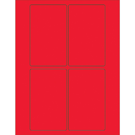 3 x 5" Fluorescent Red Rectangle Laser Labels