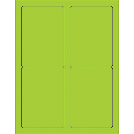 3 <span class='fraction'>1/2</span> x 5" Green Rectangle Laser Labels