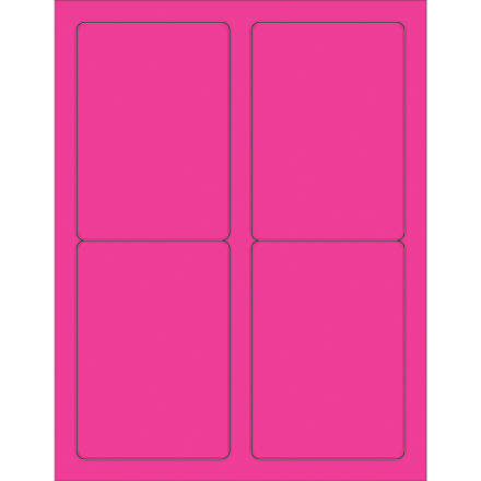 3 <span class='fraction'>1/2</span> x 5" Fluorescent Pink Rectangle Laser Labels