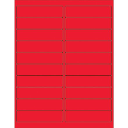 4 x 1" Fluorescent Red Rectangle Laser Labels