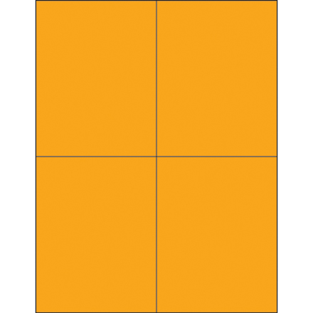 4 <span class='fraction'>1/4</span> x 5 <span class='fraction'>1/2</span> "Fluorescent Orange Rectangle Laser Labels