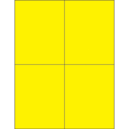 4 <span class='fraction'>1/4</span> x 5 <span class='fraction'>1/2</span>" Fluorescent Yellow Rectangle Laser Labels
