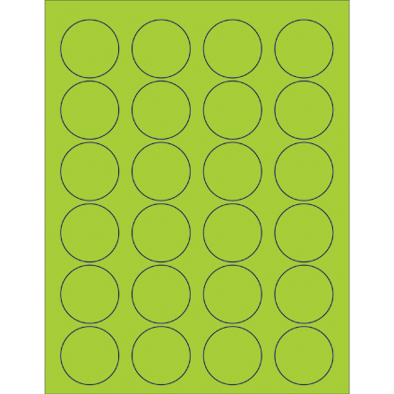 1 <span class='fraction'>5/8</span>" Fluorescent Green Circle Laser Labels