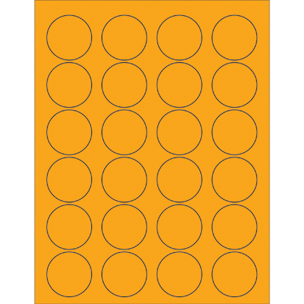 1 <span class='fraction'>5/8</span>" Fluorescent Orange Circle Laser Labels