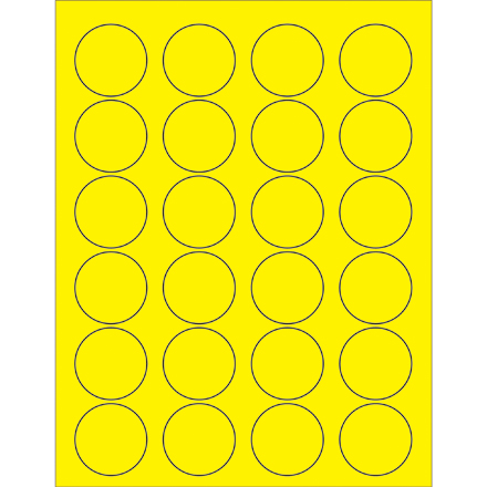 1 <span class='fraction'>5/8</span>" Fluorescent Yellow Circle Laser Labels