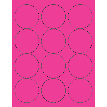2 <span class='fraction'>1/2</span>" Fluorescent Pink Circle Laser Labels