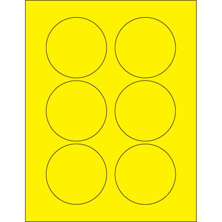 3" Fluorescent Yellow Circle Laser Labels