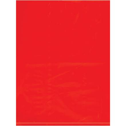 9 x 12" - 2 Mil Red Flat Poly Bags